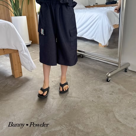 bunnypowder/214. denim cargo bermuda pants S-XL