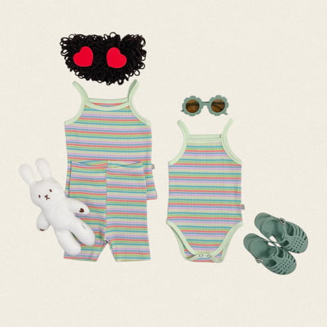 oottbebe/87. rainbow sleeveless set XS(1-2Y)-L(4-5Y)