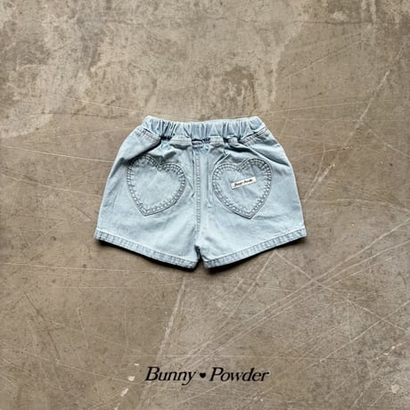 bunnypowder/206. heart denim half pants S-XL