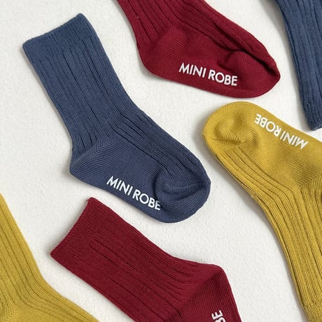 minirobe/45. Cotton Rib Socks 3 Set XS-M