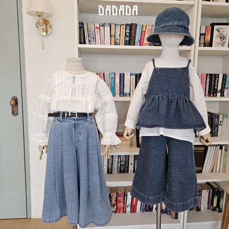 dadada/35. pin tuck denim PT( belt ) set S-XL