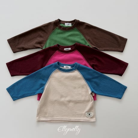 ellymolly/119. raon two color ragran T-shirt 13-19