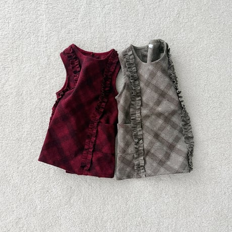 urbanrabbit/24. Check Frill Dress XS-XL