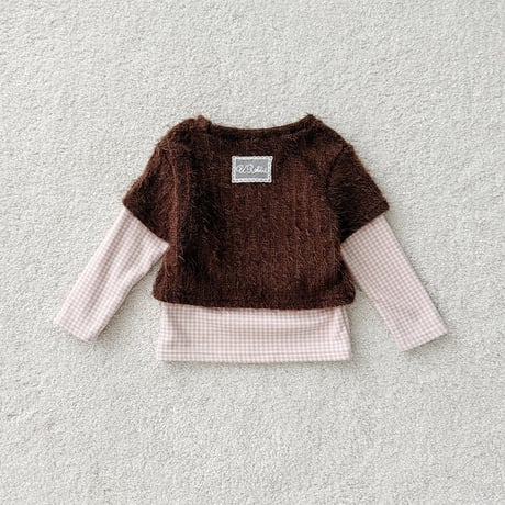 urbanrabbit/51. Check & Hairy Layered Set JS-JM