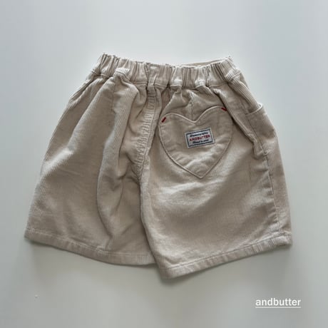 andbutter/22. Heart Pocket Corduroy Shorts JS-JM