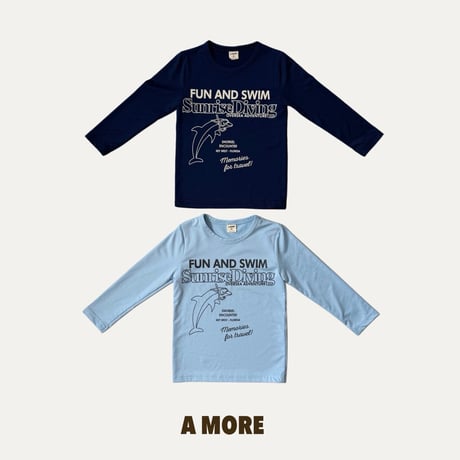 amore/53. whale swim T-shirt XS-XL