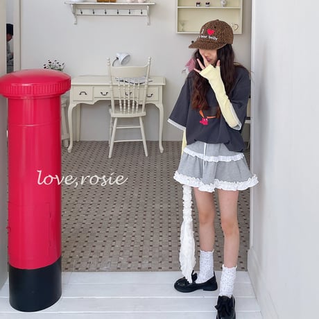 loverosie/27. lace half t T-shirt L-XL