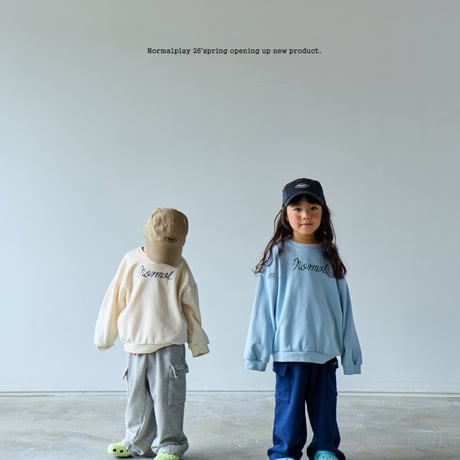normalplay/38. wave embroidery man-to-man 12M-XL