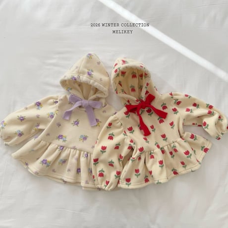 melikey/35. flower fril T hood XS-XL