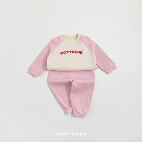 oottbebe/49. lettering waffle updown set XS(1-2Y)-XL(6-7Y)