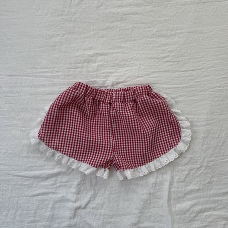 lepetitmot/27. lace check half pants XS-XL