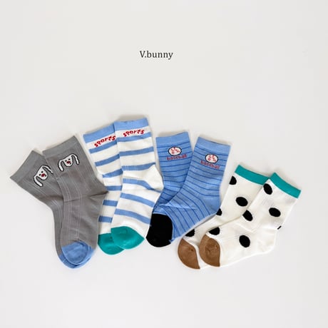 vbunny/79. baseball socks set M(130-150)-XL(180-210)
