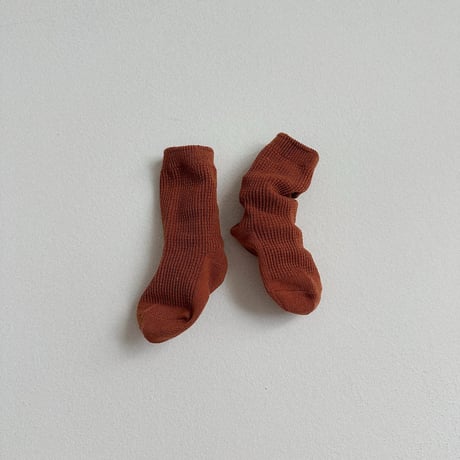 minirobe/47. Basic Waffle Socks 3Set XS-M