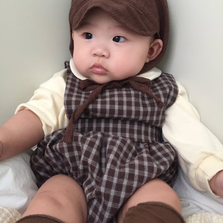 lalaland/75. b check romper 6M-18M