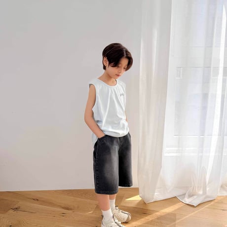 fromi/5. Carpenter half denim pants S-XL