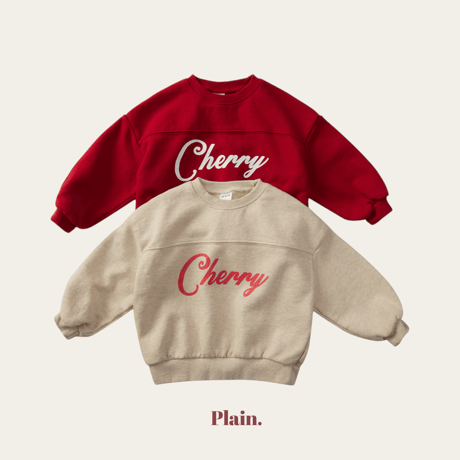 plain/25. cherry man-to-man XS-XL
