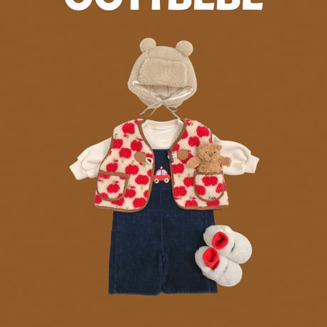 oottbebe/39. apple bear dumble ( dumble fleece vest XS(0-1Y)-XL(4-5Y)