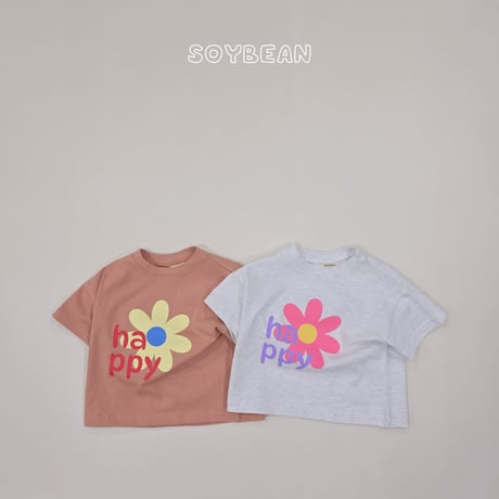 soybean/69. plan ) happy flower half t T-shirt XS-XL