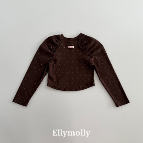 ellymolly/66. zizel dot shirring T-shirt 13-15