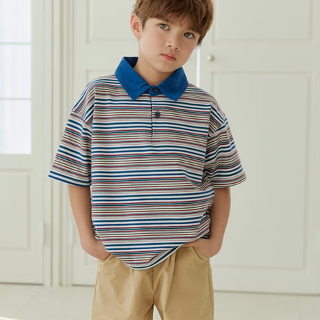 erinj/23. ST two color collar T-shirt S-XL