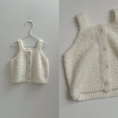 atomeme/10. Ecru Knit Vest S-XL