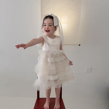 aiai/60. white Veil princess set ) dress 90-130