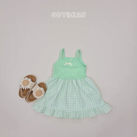 soybean/40. plan ) fril ribbon sleeveless one-piece XS-XL