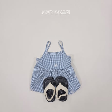 soybean/79. plan ) flower check one-piece XS-XL