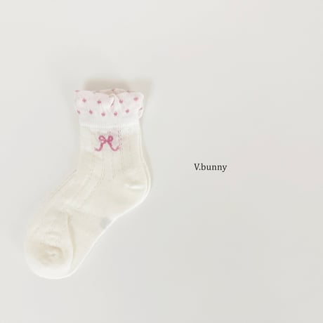 vbunny/86. flower dot socks set M(130-150)-XL(180-210)