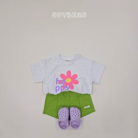 soybean/70. plan ) happy flower half t T-shirt JS-JM