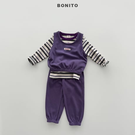 bonito/113. mini waffle vest set JS-JM