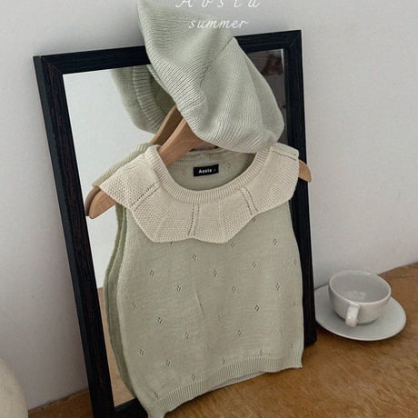 aosta/23. Knit Frill T S(1-2Y)-L(3-5Y)