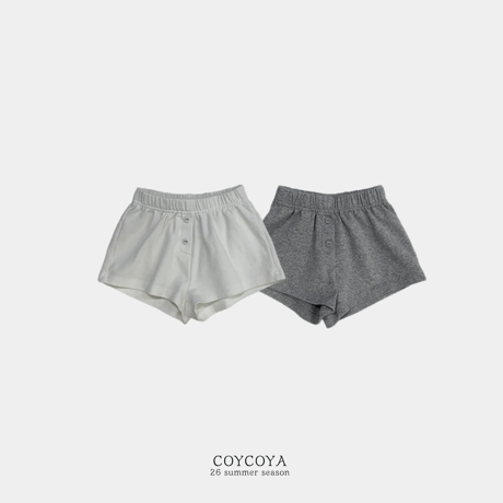 coycoya/14. plain button short pants S-2XL
