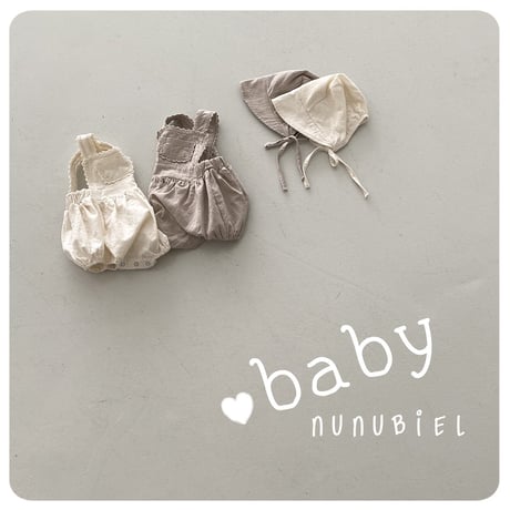 nunubiel/55. milga romper & bonnet S-L