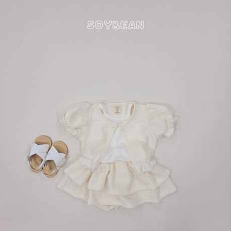 soybean/51. plan ) puff sleeveless set cardigan XS-XL