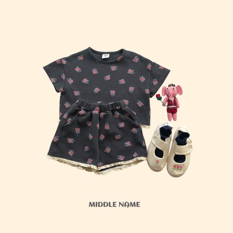 middlename/6. vintage flower waffle T-shirt JS-JM