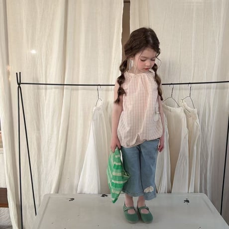 aiai/79. pink check blouse 90-130