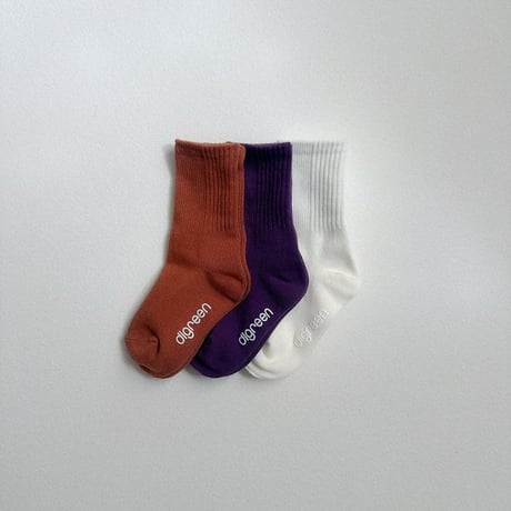 digreen/58. Dual Rib Socks(Cream Set) SOCKS_S-SOCKS_XL