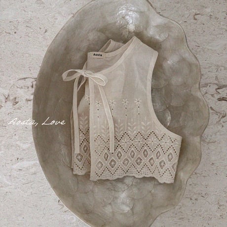 aosta/22. [Lace JennyOpen Vest] FREE