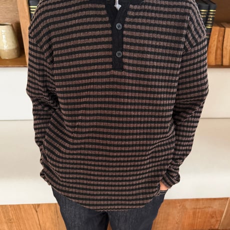 fromi/71. Striped Henley Tee? S-XL