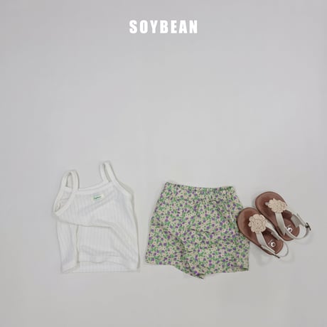soybean/158. plan ) strawberry flower sleeveless updown set XS-XL