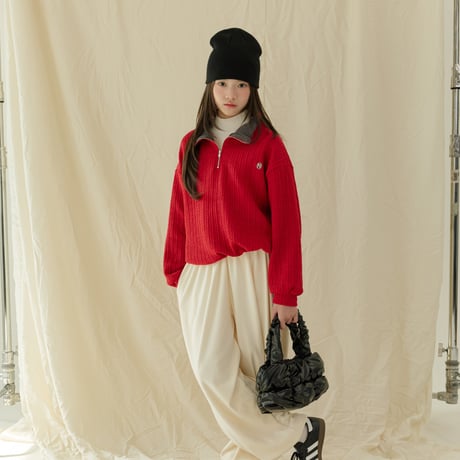 sm2/5. collar half golgi knit zipup 9-17