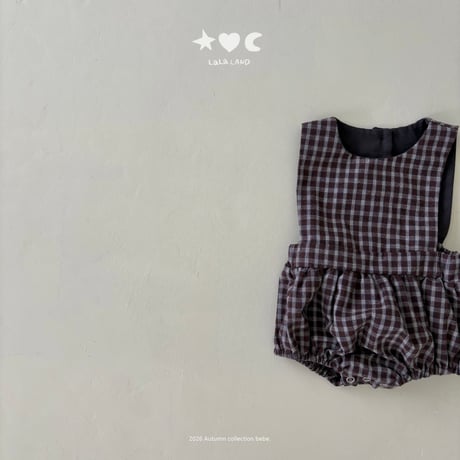 lalaland/75. b check romper 6M-18M