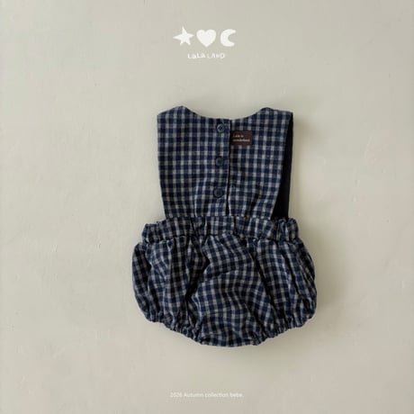 lalaland/75. b check romper 6M-18M