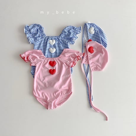mybebe/6. heart motive shirring swimsuit S-L