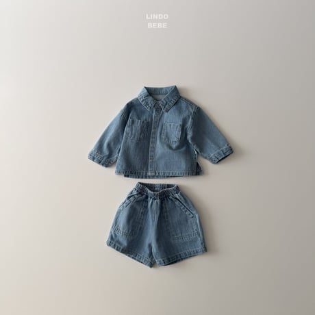 lindo/4. bebe denim half pants 1(3M-6M)-3(12M-18M)
