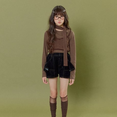 forkchips/3. velvet flare half pants M-XL