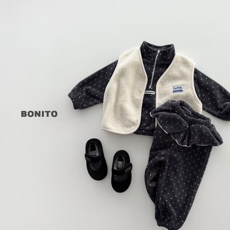 bonito/93. fril half zipup set JS-JM