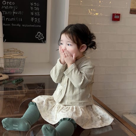 aiai/53. baby digital printing cardigan set one-piece XS-L