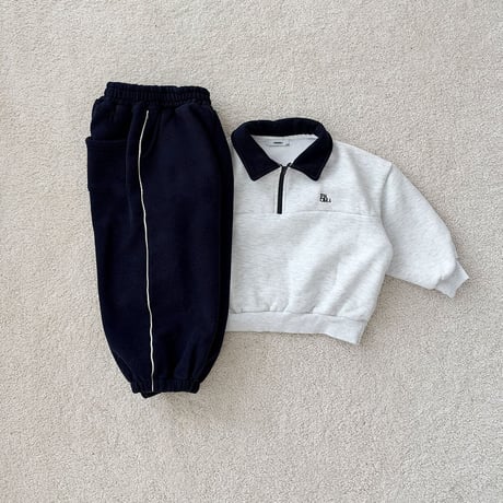 fromi/53. Preppy Half-Zip Set S-XL